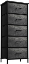 Sorbus Tall Fabric Storage Dresser w 5 Drawers &amp; Steel Frame for Bedroom - Black - £88.13 GBP