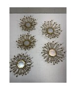 Sunburst Gold Metal Mirror Wall Decor 6” 7” - $1,305.21 MXN