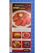 Vintage Print Ad Spam and Waffles Recipe Breakfast Ideas Eggs 13.5&quot; x 5.25&quot; - £9.96 GBP