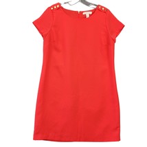 Forever21 Women Dress Size M Red Midi Preppy Bold Solid Cap Sleeves Round Neck - £11.96 GBP