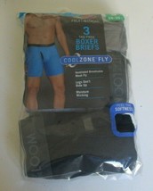 Three Fruit of the loom boxer briefs Size Small 100% Cotton Gray and Black - £12.62 GBP