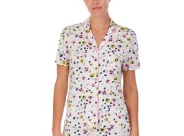 Cuddl Duds Womens Printed Knit Shorts Pajama Top,Multi Color,Small - £16.94 GBP