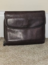 Buxton Vintage Trifold Wallet Large Brown Leather 25 Slots Two Pocket Coin Purse - $14.01