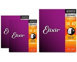 Elixir Nanoweb Extra Light Acoustic Guitar Strings 3 Pack - £51.52 GBP