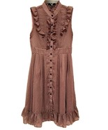 Twenty Ońe Romantic Sleeveless Ruffle Taupe with Black Polka Dots Dress ... - $14.97