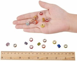 10 Large Hole Beads European Glass Big Spacers Crystal Assorted Lot Mix 10mm - £5.44 GBP
