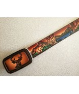 DEER HUNTER Run  LEATHER BELT &amp; Matching Leather Buckle - $39.55