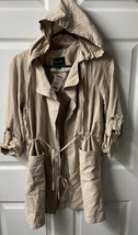 Love Tree Safari Hooded Jacket Womens Size Small Tan Khaki Mid Length Tr... - $19.19