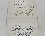Vintage Matchbook Cover   Riverside Hotel  FT. Lauderdale, FL  gmg  Unst... - £9.92 GBP