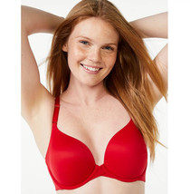 Joyspun Ladies Smoothing T-Shirt Bra Solid Red Plus Size 40DDD - £21.49 GBP