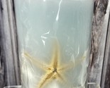 Blue Candle w/ Mini Seashells Starfish Shells - 31 oz - 3.5 x 6 inches -... - $29.02