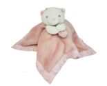 CARTER&#39;S 13&quot; x 13&quot; BABY WHITE TEDDY BEAR PINK SECURITY BLANKET STUFFED P... - £37.32 GBP