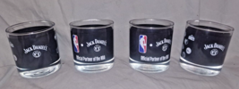 Set of 4 Jack Daniels Old No 7 Whiskey NBA Team Logos Rock Bar Tumbler G... - £36.67 GBP