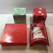 Christmas Holiday Collapsible Gift Boxes Present Snowman Tree Snowflake - £19.66 GBP