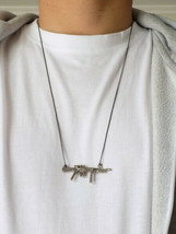 AK47 Gun 925 Sterling Silver Necklace Pendant Fashion Men Women Chain Jewelry - £54.59 GBP