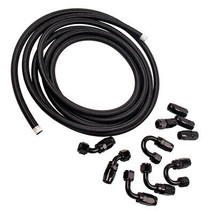 An8 -8an Stainless Steel Braided Oil Fuel Line Hose+fitting Hose End Adaptor New - £53.85 GBP