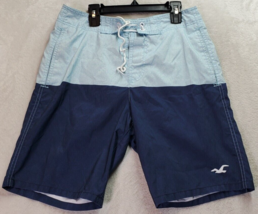 Hollister Swim Short Mens Size 28 Blue Polyester Slash Pockets Drawstring Logo - £14.01 GBP