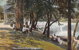 People Shoreline Lakeside Park Carthage Missouri 1910c postcard - $7.87