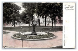 Public Square Fountain Washington Iowa IA DB Postcard Y4 - £3.01 GBP