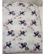 Aden + Anais Disney Baby Swaddle Blanket Bambi Muslin Purple Flower deer... - $15.00