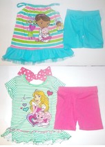 Disney Girls 2pc Shorts Sets Doc McStuffins or Sleeping Beauty Size Vari... - £12.71 GBP