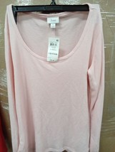 JENNI Pink Solid Long Sleeve T-Shirt  124boxazb - £12.95 GBP