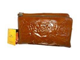 Patricia Nash Handcrafted Rose Tooled Leather Wristlet Purse Clutch Varo... - £66.83 GBP