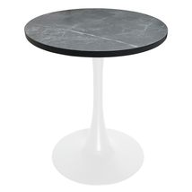 LeisureMod Bristol 27&quot; Round Dining Table, Modern MDF Top &amp; White Iron P... - $2,823.47 MXN