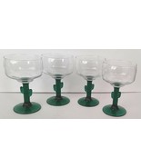 Libbey Cactus Margarita Glasses, Set of 4 Green Stems with Crystal Top  - $34.40 CAD