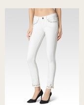Nwt Paige Verdugo LOW-RISE Ankle Optic White Laced Grommet Skinny J EAN S 27 - £71.84 GBP