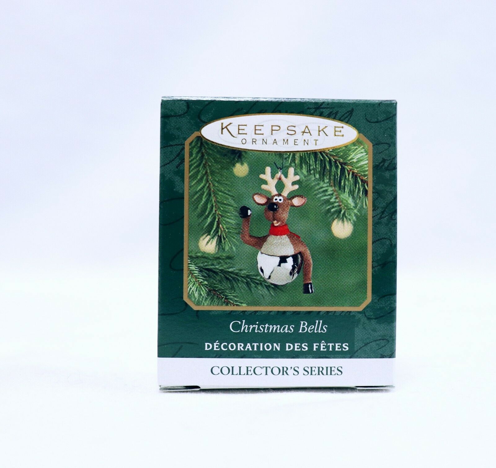 VINTAGE 2000 Hallmark Keepsake Ornament Mini Christmas Bells Reindeer - $14.84