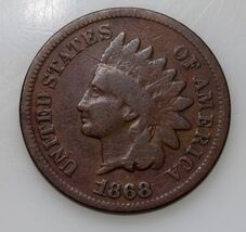 1863 1C Indiano Cent IN Buono Stato, Marrone Colore, Completo Forte Cerchi - $1,270.14 MXN