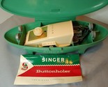 Singer Sewing Buttonholer in MCM Atomic Turquoise Case 1960s - £31.62 GBP