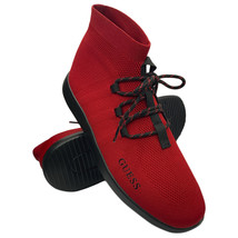 Nwt Guess Msrp $99.99 Men&#39;s Red High Top Stretch Knit Sneakers Shoes Size 11 - £56.29 GBP