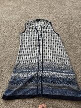 Naif Womens Tunic Dress Blue White Floral Notch Neck Sleeveless Size Medium - €15,44 EUR