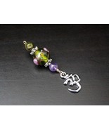 Unakite and Amethyst Royal Green and Gold Om, Tree of Life, Birth Goddes... - $16.00