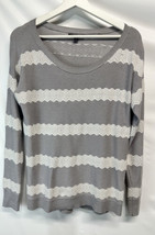 American Eagle Soft Sweater Long Sleeve Top Gray w Lace Detail M - £17.20 GBP