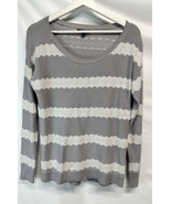 American Eagle Soft Sweater Long Sleeve Top Gray w Lace Detail M - £17.42 GBP