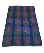 Vintage Tennessee Woolen Mills BLUE Plaid Acrylic Snap BLANKET 71x53 USA - €31,35 EUR