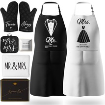 Mr and Mrs Aprons for Couples Gifts Anniversary Bridal Shower Wedding Engagement - £55.06 GBP