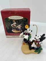 1999 Mickey Minnie In Paradise Hallmark Ornament 2nd In Romantic Vacation Series - £9.27 GBP