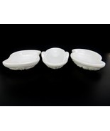 Set of 3 Milk Glass Relish Dishes, Mckee Pres Cut Quintec Pattern, Vinta... - £30.79 GBP