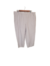 Jill Love Linen Large Pull-On Cropped Pants Gray Pockets Lagenlook Minim... - $30.79