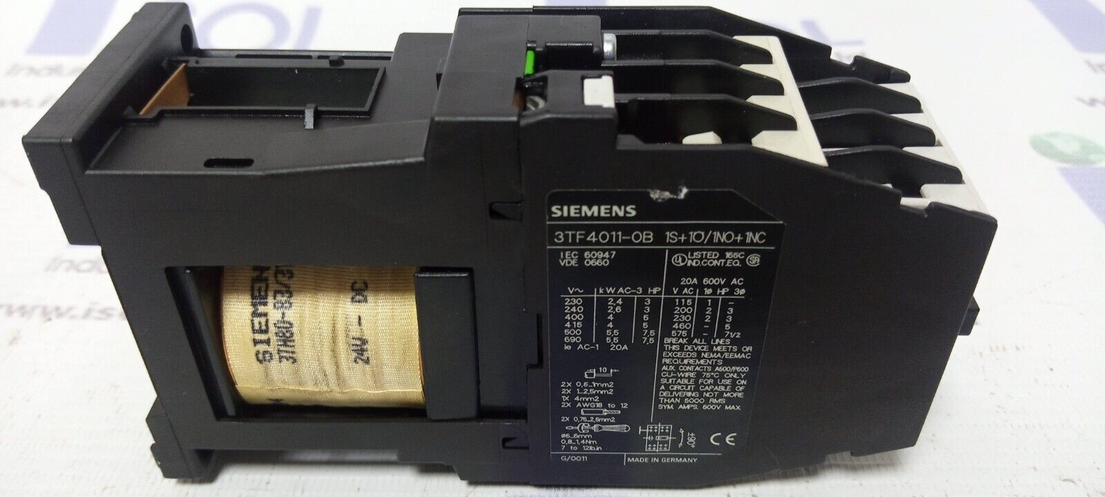 Siemens 3TF4011-0B Motor Starter Contcators 20A 600V AC - $79.50