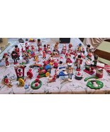 Lot of 54 Vintage Wooden Hand Painted Christmas Tree Ornaments Vintage - $79.95