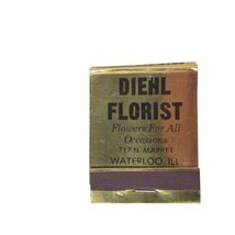 Vintage Matchbook Diehl Florist Waterloo Illinois Gold Full Unstruck Adv... - $11.78