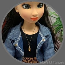 Shell Gold Tone Pendant Doll Necklace • 18 Inch Doll Jewelry - $6.86