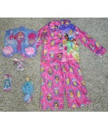 Girls Pajamas Disney Princess 2 Pc Winter Fleece, Watch, Hair, Lip, Bath... - £22.03 GBP