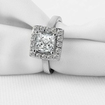 1.2Ct Princess Cut VVS1 Simulated Diamond Engagement Ring 14K White Gold Plated - £116.70 GBP