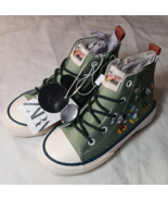 New Zara Disney Girls Size 13.5 Mickey Mouse Olive Green High Top Sneake... - £19.41 GBP